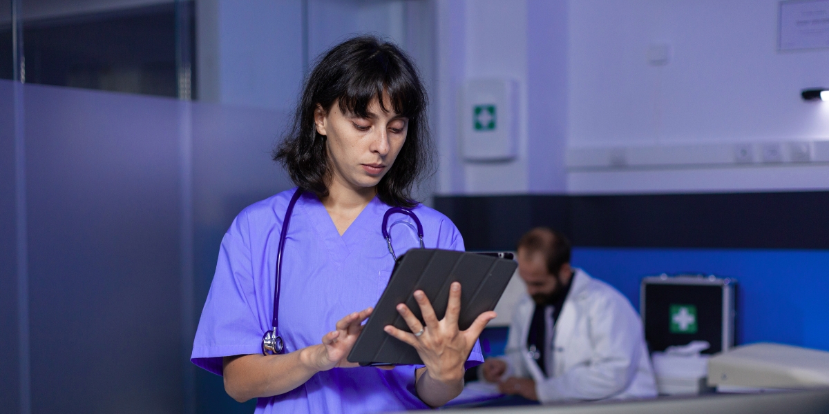 women checking medical reports